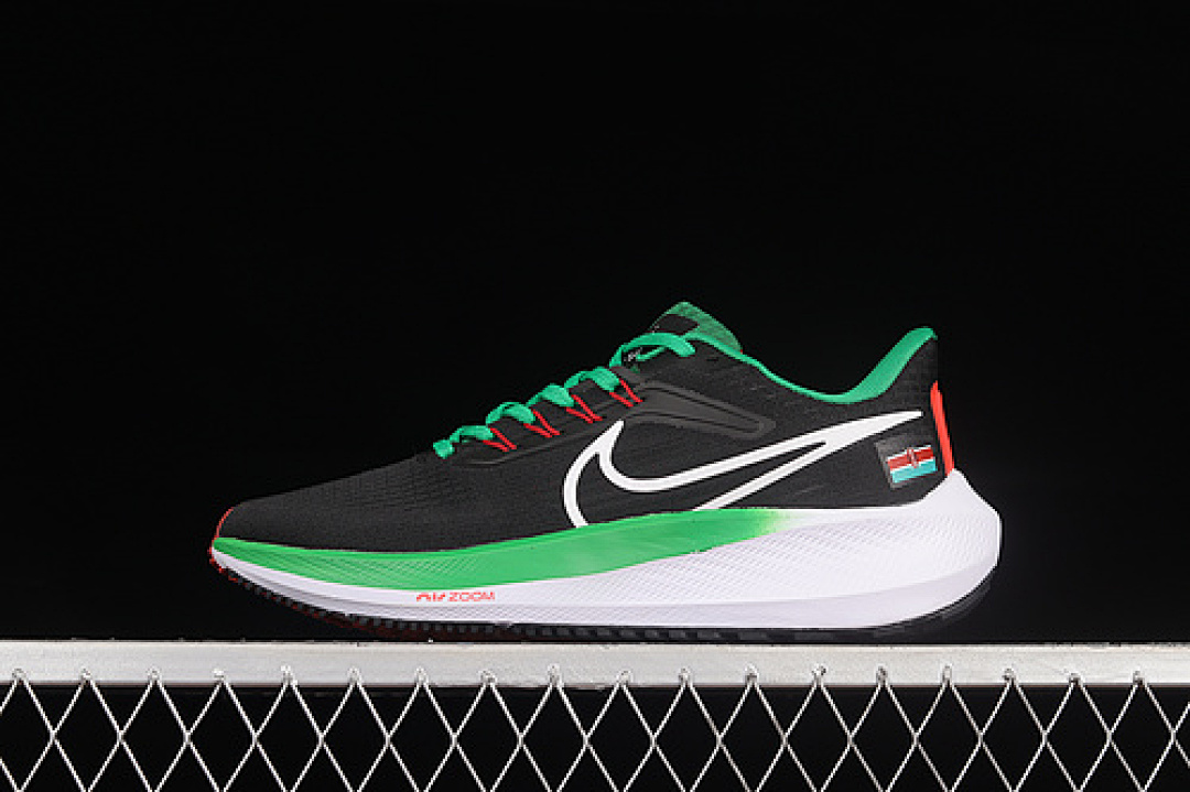 Nike Nike AIR ZOOM PEGASUS 39 RUNNING SHOES BLACK/GREEN/WHITE · DQ7923-001, photo 1