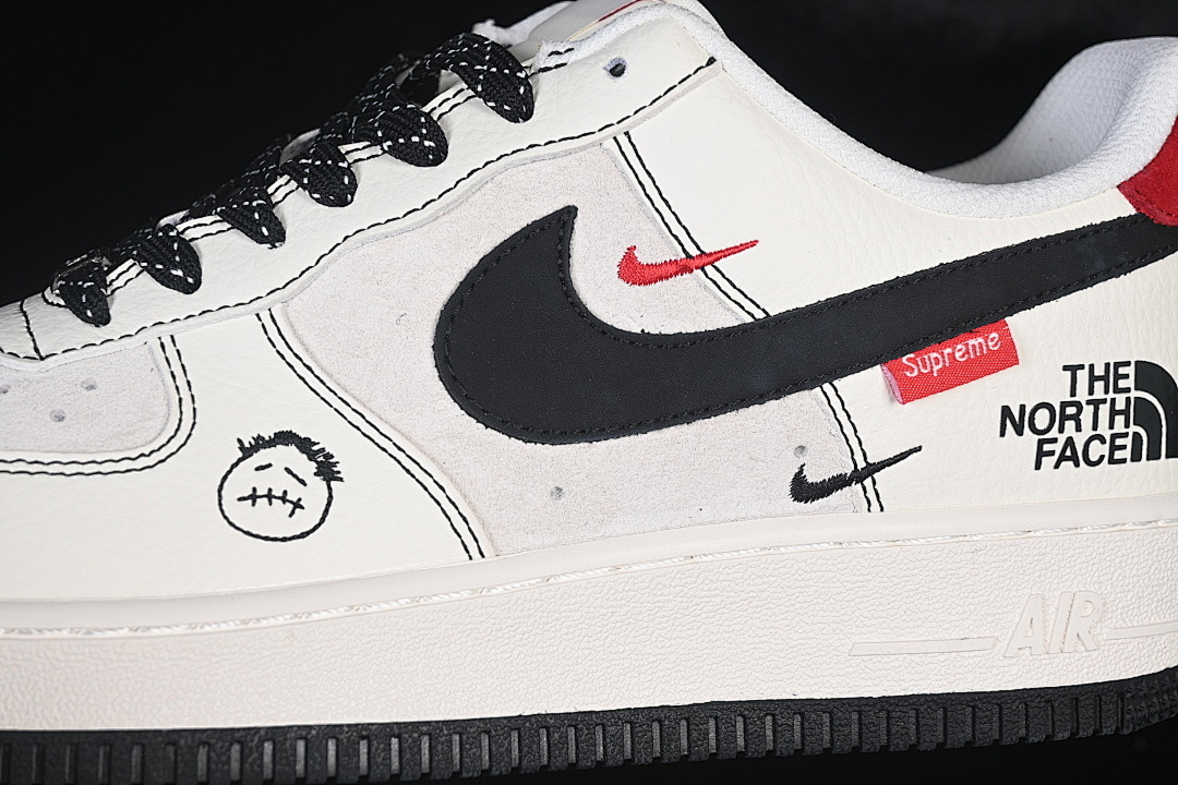 Nike [KG6699-F42]-[AIR FORCE 1 07 LOW CASUAL SHOES BLACK/GREY/WHITE/RED]-[WOMAN:36-39]-[MAN:40-45] - Image 7