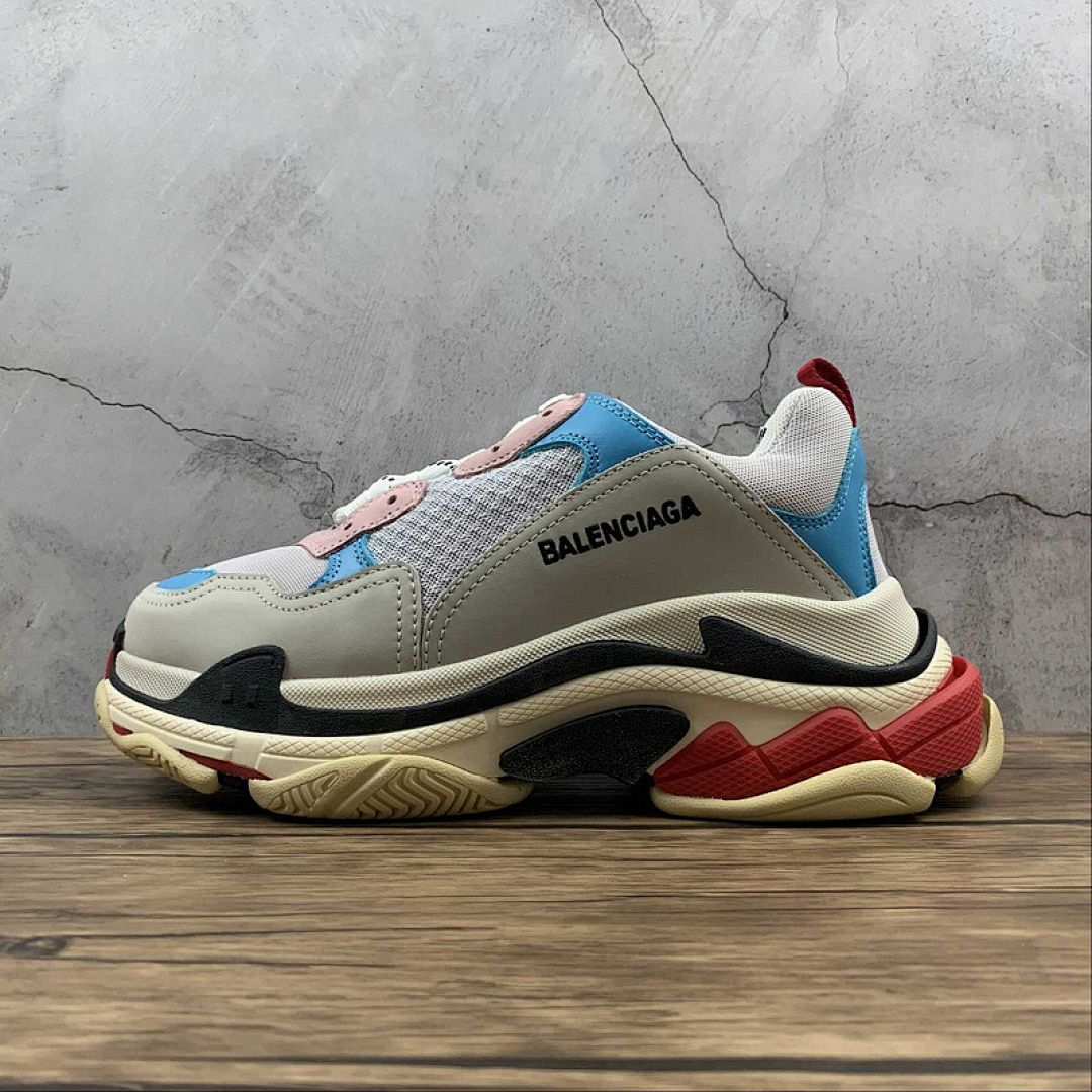 [Balenciaga TRIPLE S DADSHOES GREY/BLUE/BLACK-RED]-[WOMAN:35-39]-[MAN:40-46], photo 1