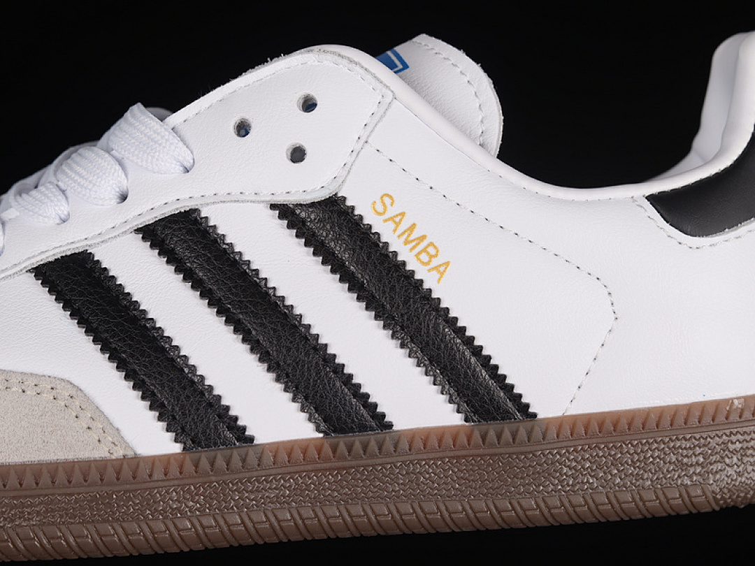 Adidas [HO1877]-[SAMBA VEGAN SHOES CLOUD WHITE/CORE BLACK/GUM]-[WOMAN:36-39]-[MAN:40-45] - Image 7