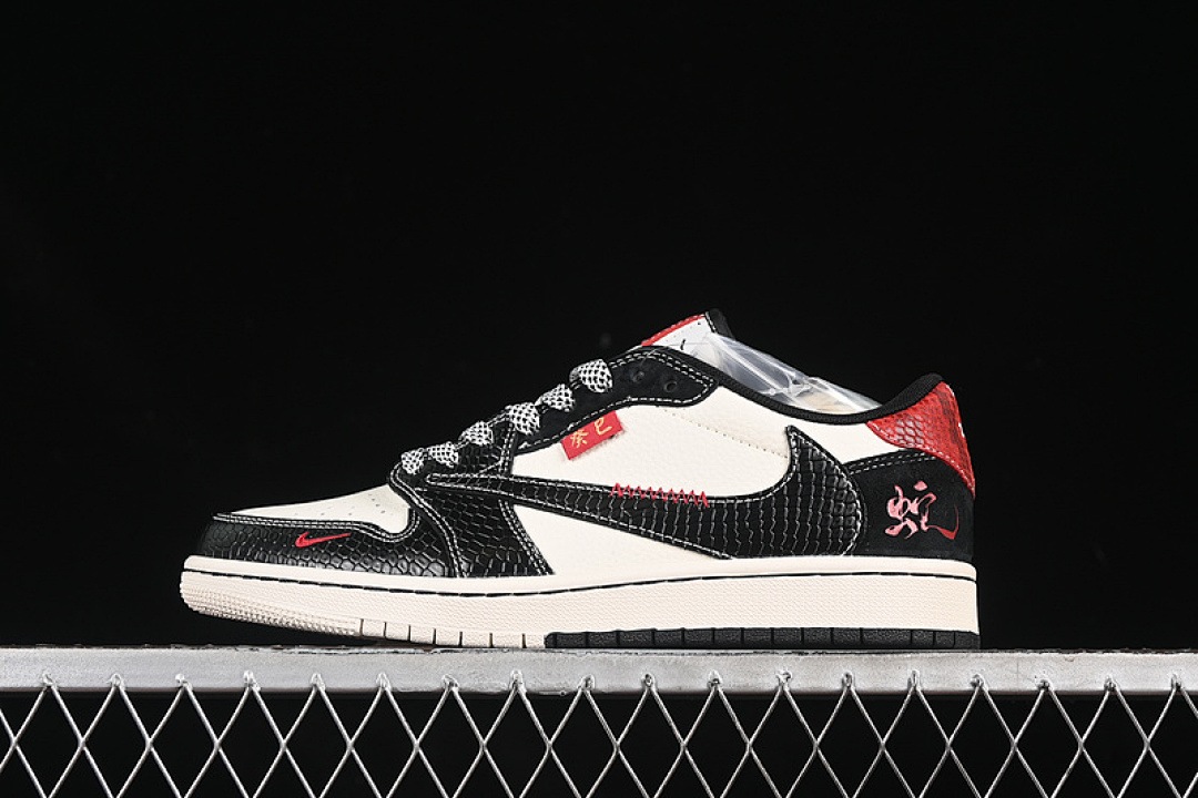 Jordan [YX5066-306]-[TRAVIS SCOTT X FRAGMENT DESIGN AIR JORDAN 1 LOW OG SP WHITE/BLACK/RED]-[36-45], photo 1
