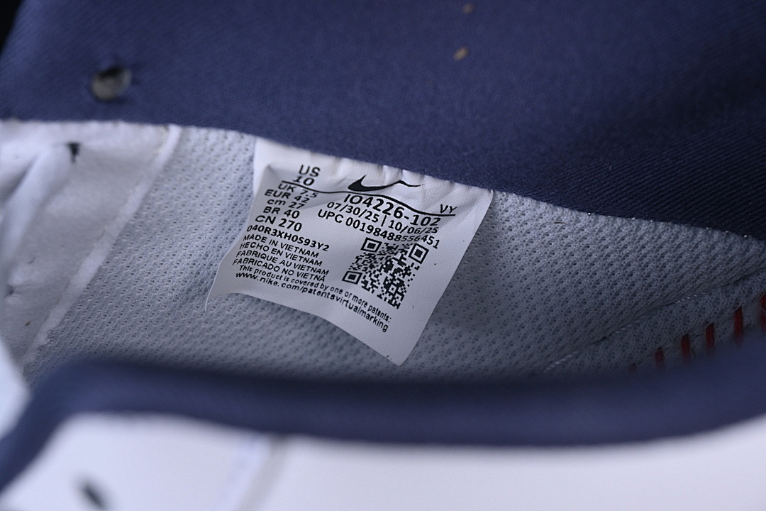 Nike [IO4226-102]-[AIR FORCE 1 07 LOW CASUAL SNEAKERS WHITE/NAVY BLUE]-[WOMAN:35.5-39]-[MAN:40-45] - Image 6