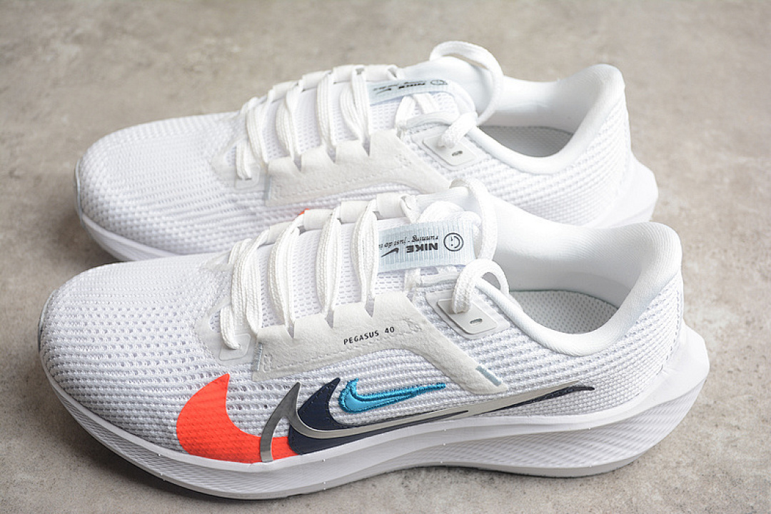Nike [FB7179-100]-[AIR ZOOM PEGASUS 40 WHITE/BLUE/ORANGE]-[WOMAN:36-39]-[MAN:40-46] - Image 8