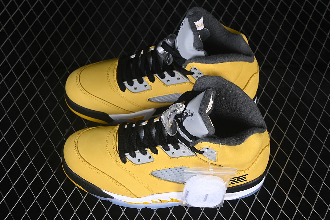 Unbranded [IO3372-700]-[AIR JORDAN 5 RETRO AJ5 BASKETBALL SHOES YELLOW/GREY]-[WOMAN:36-39]-[MAN:40-49] - Image 10