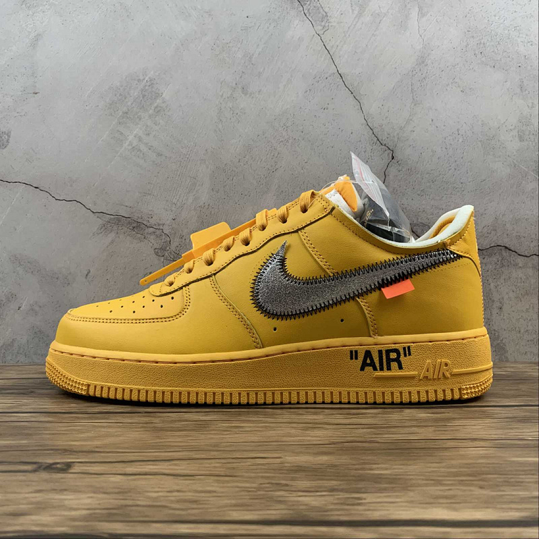Nike [DD1876-700]-[OW X AIR FORCE 1 LOW UNIVERSITY GOLD/BLACK/METALLIC SILVER]-[UNISEX:36-47.5], photo 1