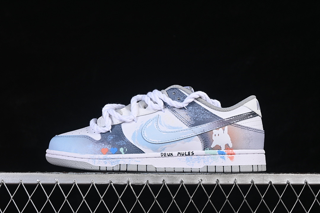 Unbranded [DD1391-103]-[SB DUNK LOW LOW-TOP CASUAL SNEAKERS WHITE/BLUE/GREY]-[WOMAN:36-39]-[MAN:40-45], photo 1