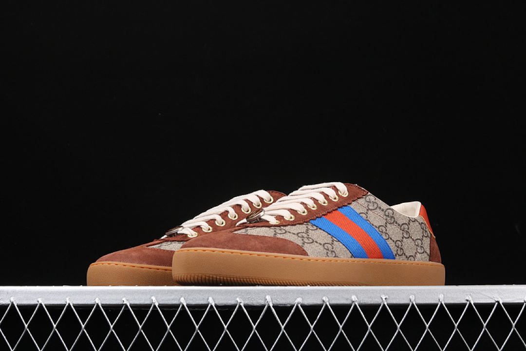 Gucci [GU*CCI ACE EMBROIDERED LOW-TOP SNEAKER BROWN/BLUE]-[UNISEX:38-44] - Image 15