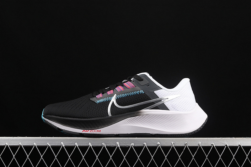 Nike [CW7356-003]-[AIR ZOOM PEGASUS 38 BLACK/WHITE/CHLORINE BLUE/METALLIC SILVER]-[UNISEX:36-45]