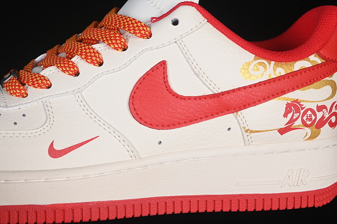 Nike [QW5288-125]-[AIR FORCE 1 07 LOW CASUAL SNEAKERS WHITE/RED/GOLD]-[WOMAN:36-39]-[MAN:40-45] - Image 8
