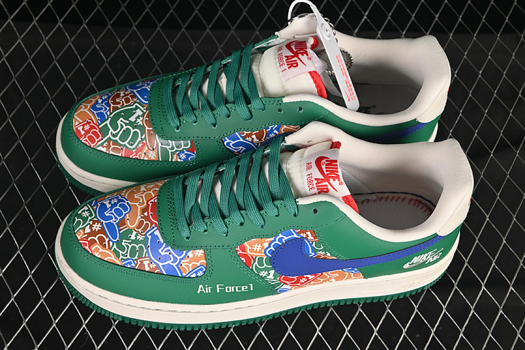 Nike [KJ1688-007]-[AIR FORCE 1 7 LOW WHITE/GREEN/BLUE]-[WOMAN:36-39]-[MAN:40-45] - Image 11