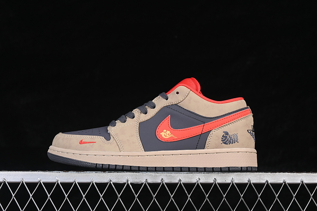 Jordan [QD1988-010]-[AIR JORDAN 1 LOW BROWN/NAVY BLUE/RED]-[WOMAN:36-39]-[MAN:40-45], photo 1