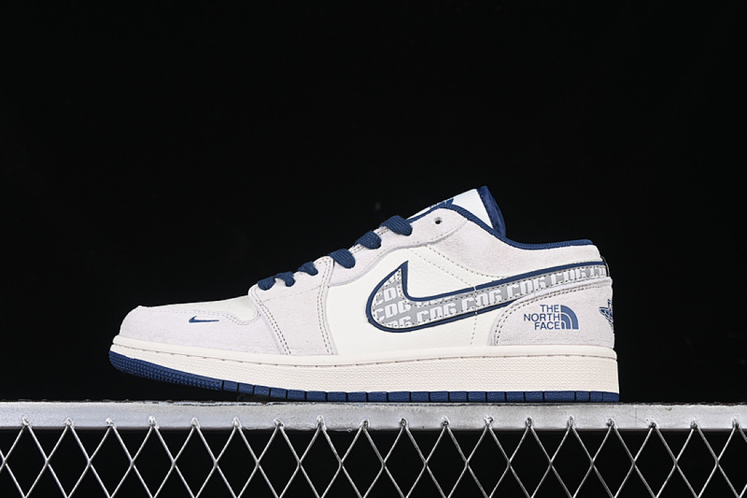 Jordan [DM9188-011]-[AIR JORDAN 1 LOW WHITE/GREY/BLUE]-[WOMAN:36-39]-[MAN:40-45], photo 1