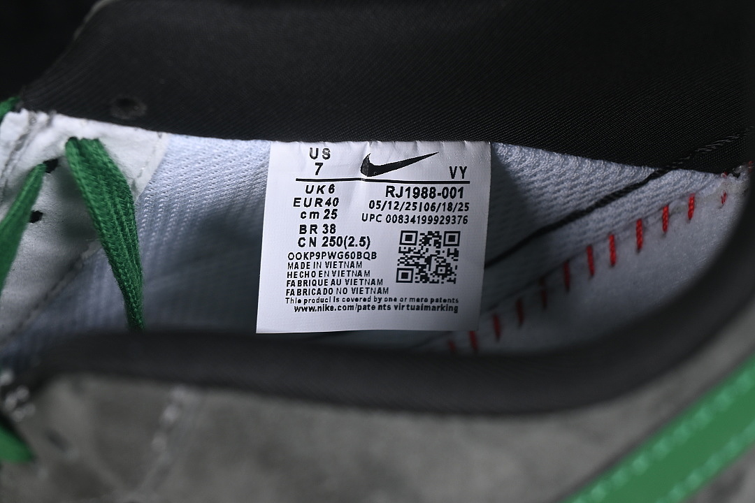 Nike [RJ1988-001]-[AIR FORCE 1 07 LOW CASUAL SNEAKERS GREEN/GREY/BLACK]-[WOMAN:36-39]-[MAN:40-45] - Image 5