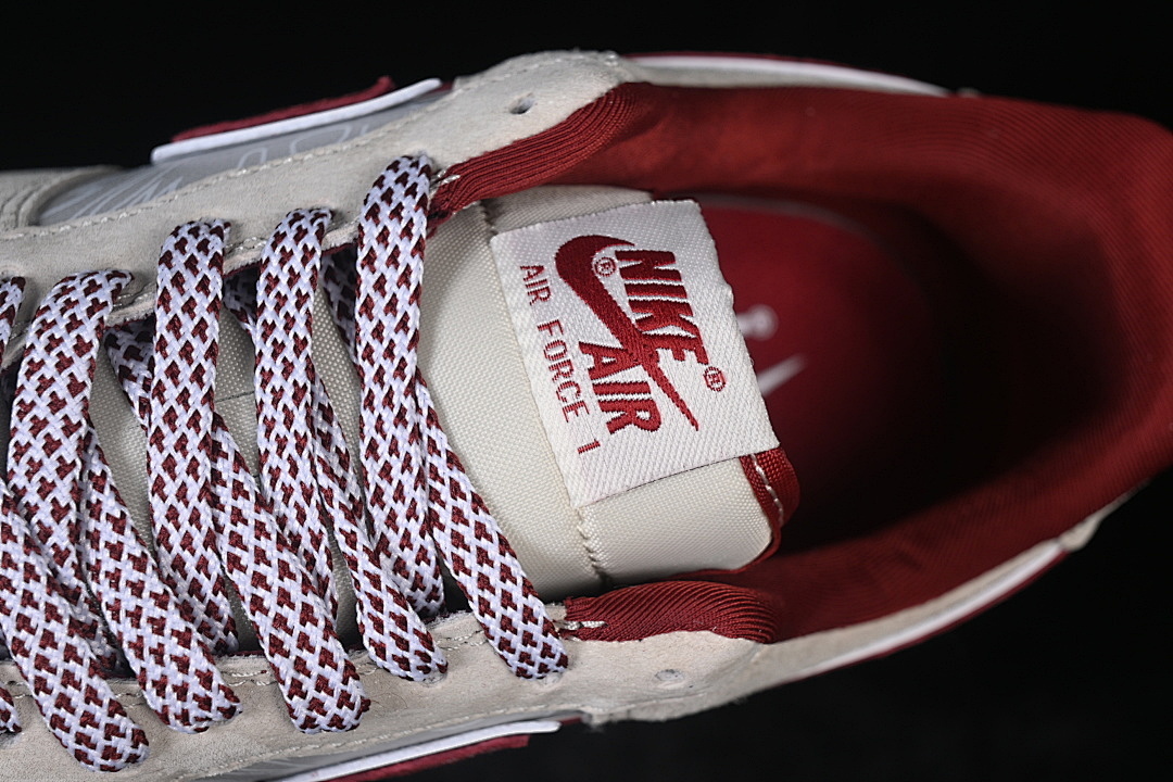 Nike [SS1979-012]-[AIR FORCE 1 07 LOW BEIGE/GREY/RED/WHITE]-[WOMAN:36-39]-[MAN:40-45] - Image 9