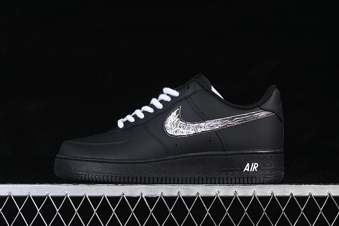 Nike AIR FORCE 1 07 LOW CASUAL SNEAKERS BLACK/BLACK · ZH0316-123, photo 1