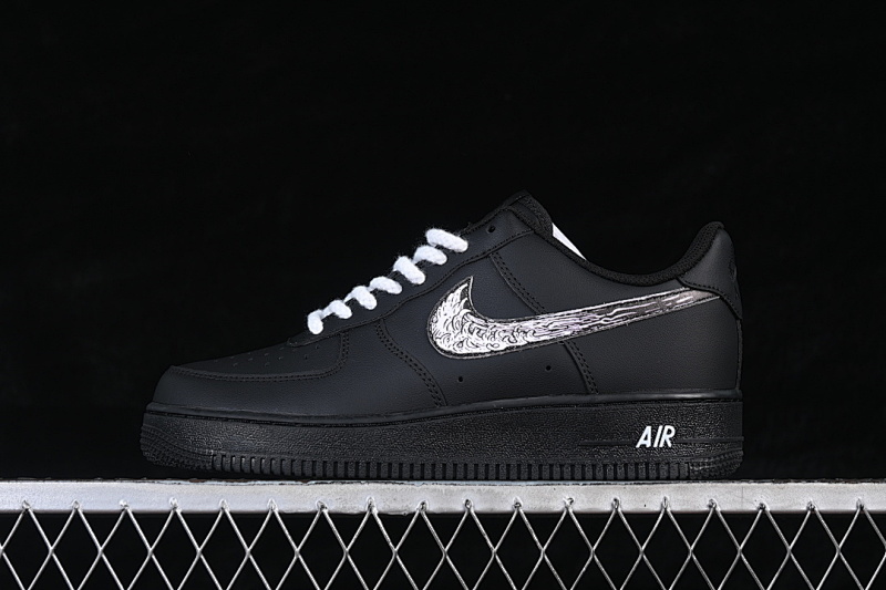 Nike AIR FORCE 1 07 LOW CASUAL SNEAKERS BLACK/BLACK · ZH0316-123, photo 1