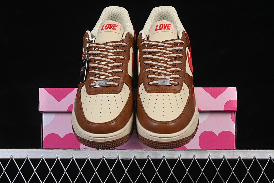 Nike [NH0601-538]-[AIR FORCE 1 07 LOW CASUAL SNEAKERS BROWN/RED]-[WOMAN:36-39]-[MAN:40-45] - Image 13