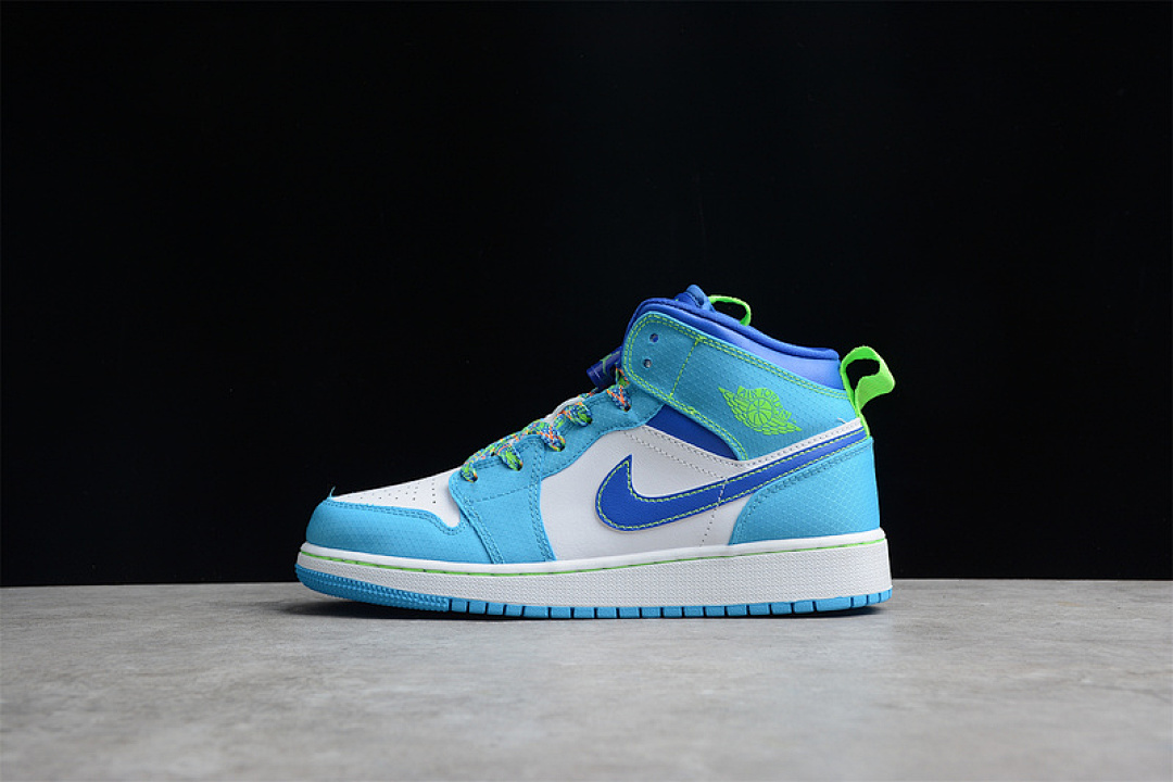 Jordan [DA8010-400]-[CJ AIR JORDAN 1 MID SE GS SPRITE DARK POWDER BLUE/RACER BLUE/GREEN STRIKE], photo 1