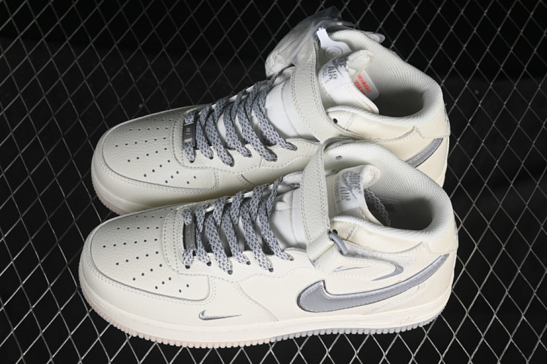 Nike [XL0236-232]-[AIR FORCE 1 MID STARRY SKY CASUAL SHOES BEIGE/GREY]-[WOMAN:36-39]-[MAN:40-45] - Image 10