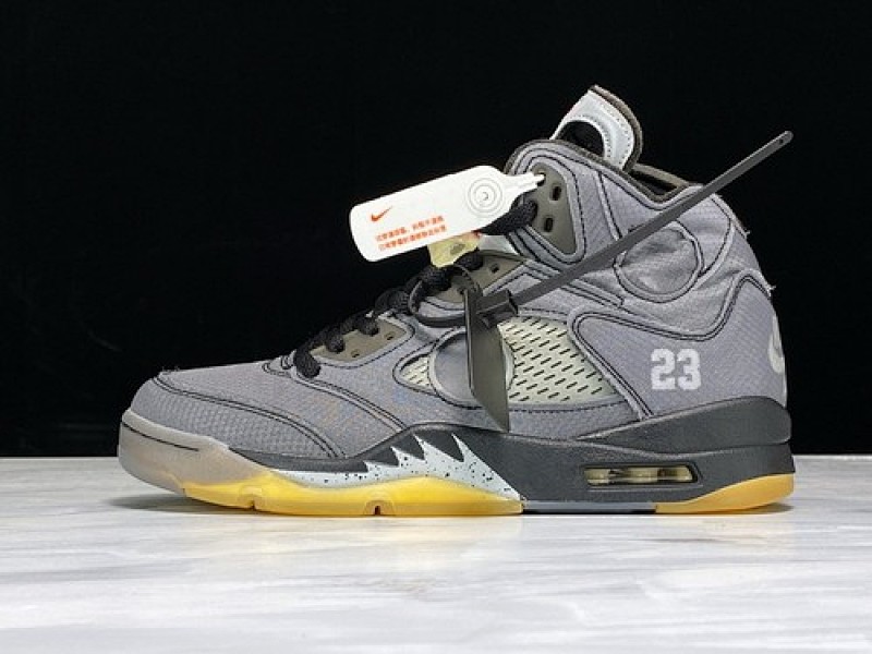 Jordan AIR Jordan 5 RETRO SP X OW BLACK/MUSLIN-FIRE RED · CT8480-001, photo 1