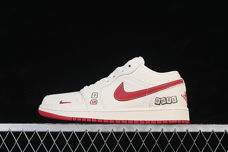 Jordan AIR Jordan 1 LOW RETRO BASKETBALL SHOES WHITE/RED · QJ1988-011, photo 1
