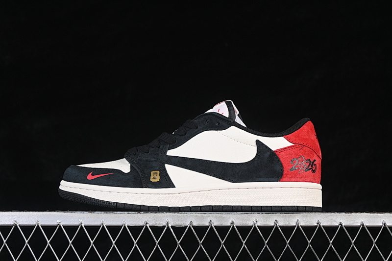 Jordan AIR Jordan 1 LOW LOW-TOP RETRO SHOES WHITE/BLACK/RED · MZ9588-826, photo 1