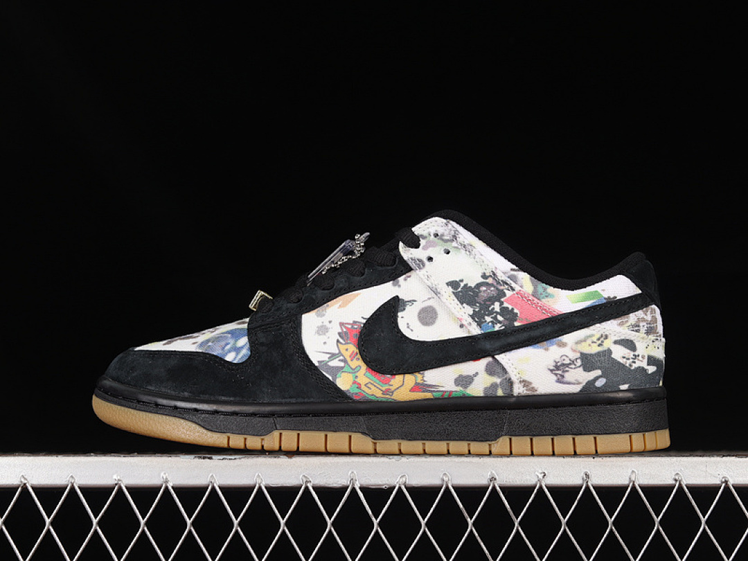 Supreme Nike SUPREME X DUNK LOW SB RAMMELLZEE BLACK/BLACK/MULTI-COLOR · FD8778-001, photo 1