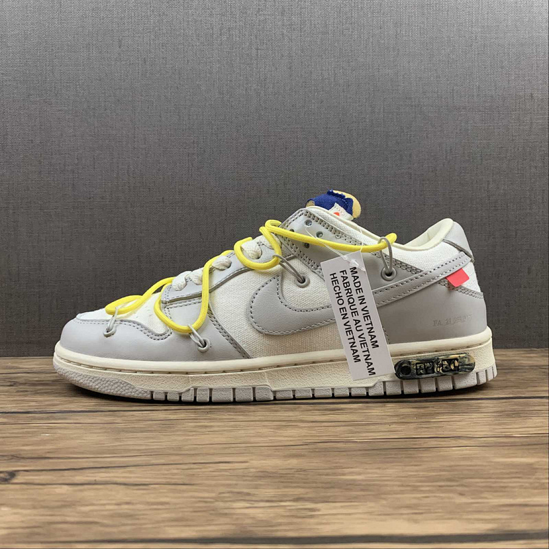 Off-White Nike OW X SB DUNK LOW LOT 27 OF 50 SAIL/NEUTRAL GREY/LIGHT YELLOW · DM1602-120, photo 1
