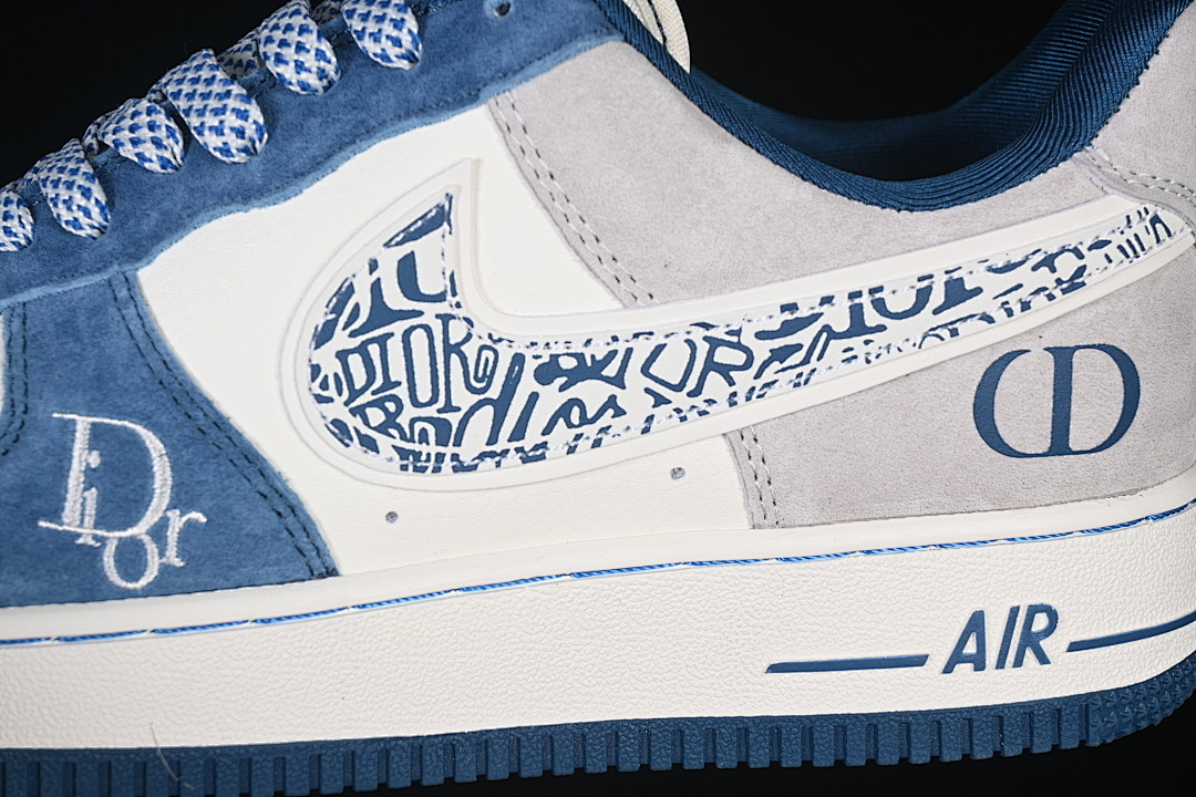 Nike [SS1979-010]-[AIR FORCE 1 07 LOW WHITE/BLUE/GREY]-[WOMAN:36-39]-[MAN:40-45] - Image 8