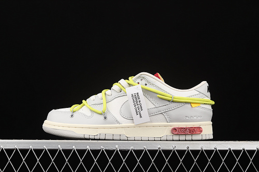 Unbranded [DM1602-106]-[OW X SB DUNK LOW LOT 08 OF 50 SAIL/NEUTRAL GREY/YELLOW]-[UNSIEX:, photo 1