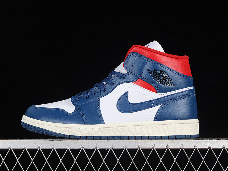 Jordan AIR Jordan 1 MID WHITE/FRENCH BLUE-GYM RED-SAIL-BLACK · BQ6472-146, photo 1