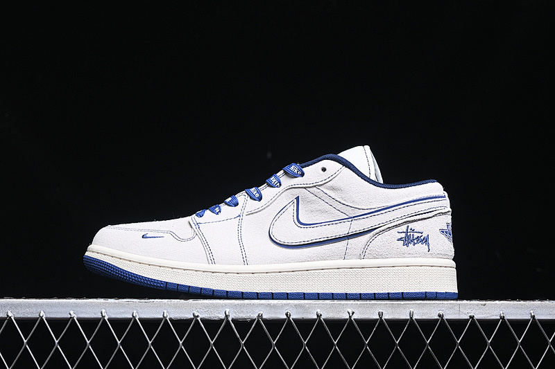 Jordan AIR Jordan 1 LOW WHITE/GREY/BLUE · DM9188-006, photo 1