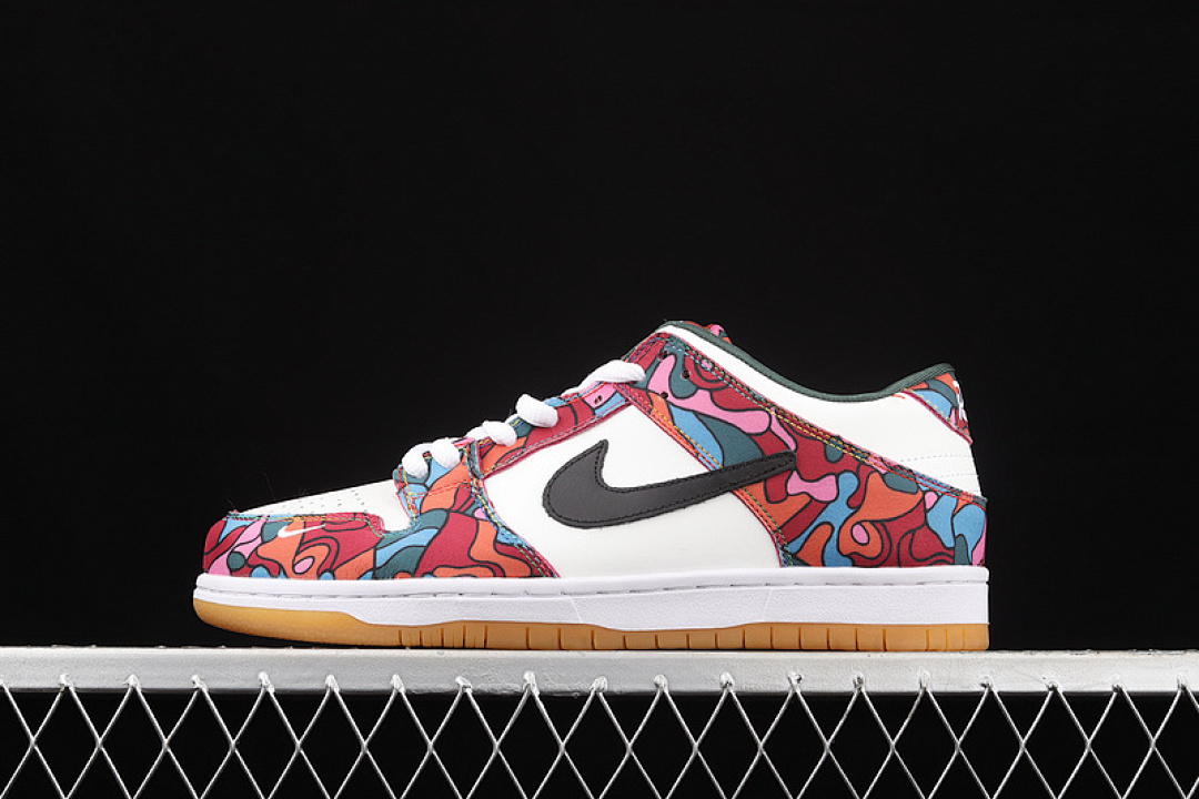 Unbranded [DH7695-600]-[PARRA X DUNK LOW PRO SB ABSTRACT ART FIRE PINK/GYM RED/MOCHA/WHITE/ROYAL (BLUE]), photo 1