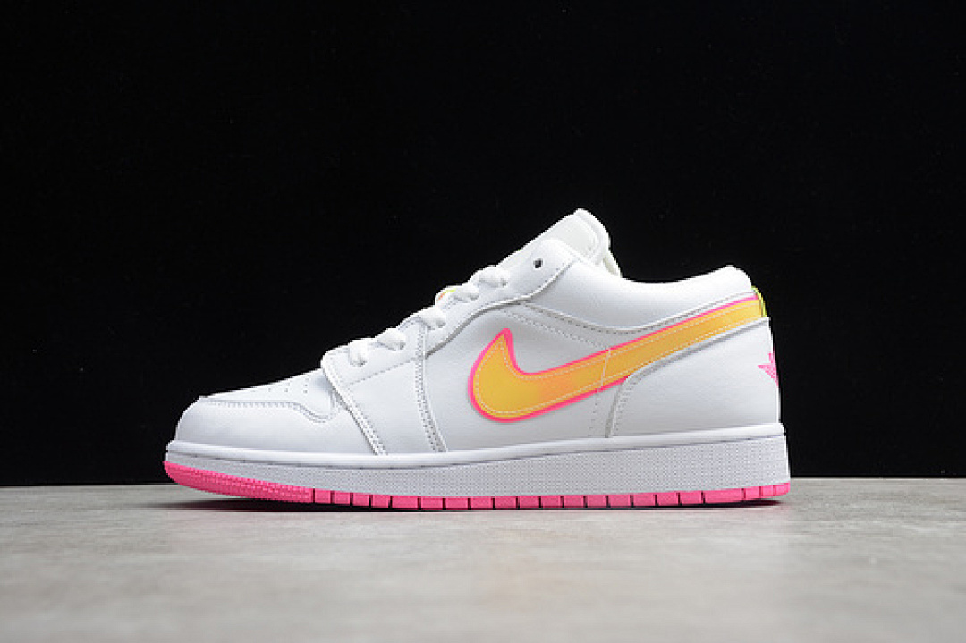 Jordan [CV4610-100]-[AIR JORDAN 1 LOW GS WHITE/PINK/YELLOW-VOLT]-[WOMAN:36-40], photo 1