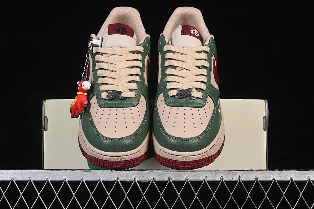 Nike [NH0601-518]-[AIR FORCE 1 07 LOW CASUAL SNEAKERS BROWN/GREEN/RED]-[WOMAN:36-39]-[MAN:40-45] - Image 13