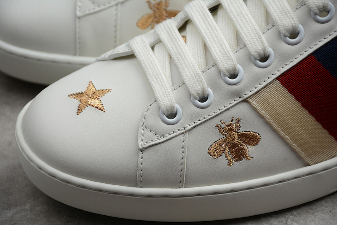Gucci [GU*CCI ACE EMBROIDERED LOW-TOP SNEAKER WHITE/BLUE/GOLD]-[WOMAN:35-39]-[MAN:40-44] - Image 9