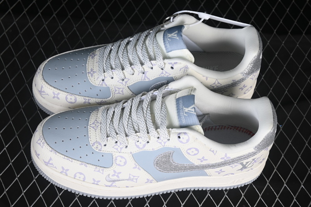 Nike [DF0188-078]-[AIR FORCE 1 07 LOW LV WHITE/BLUE/GREY]-[WOMAN:36-39]-[MAN:40-45] - Image 11