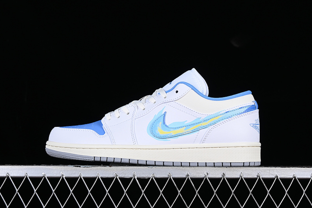 Jordan [FJ7219-441]-[AIR JORDAN 1 LOW BORN TO FLY BLUE/WHITE/GOLD]-[WOMAN:36-39]-[MAN:40-46], photo 1