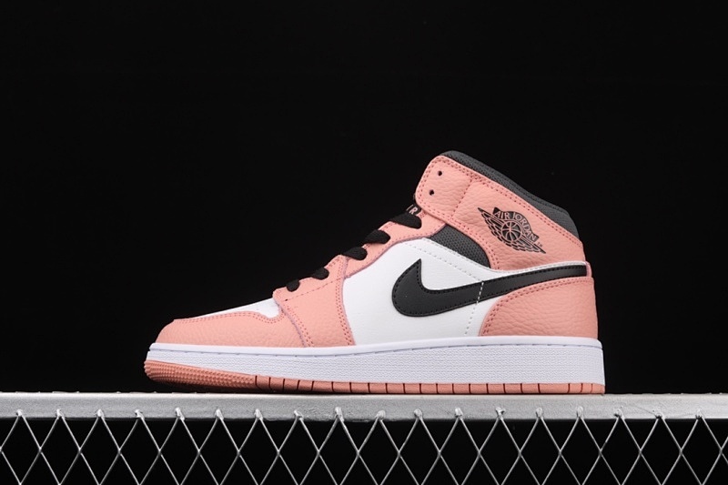 Jordan AIR Jordan 1 MID PINK QUARTZ AJ1 WHITE/PINK/BLACK · 555112-603, photo 1