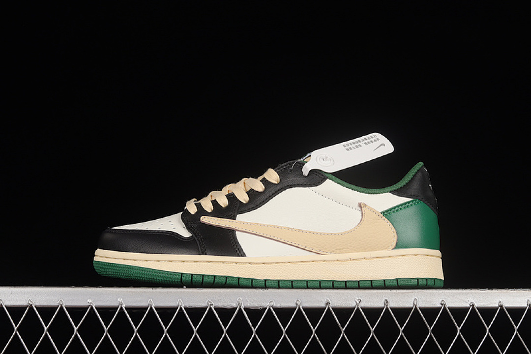 Jordan [DM7866-128]-[FRAGMENT DESIGN X TRAVIS SCOTT AIR JORDAN 1 LOW BLACK/BEIGE/GREEN]-[U, photo 1