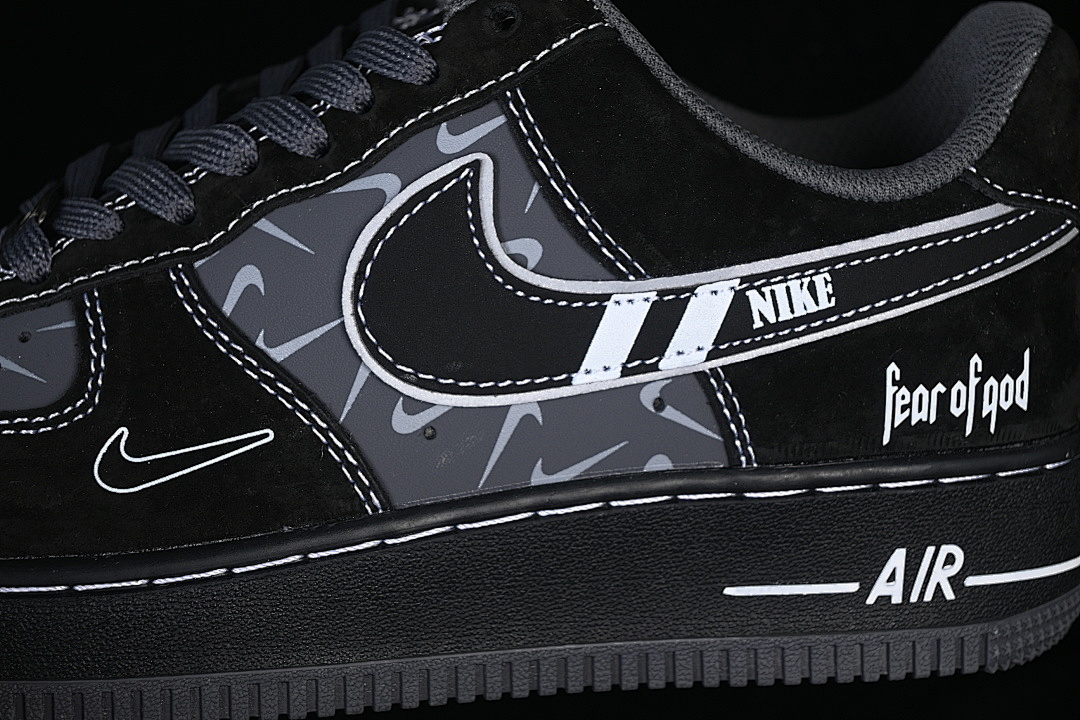 Nike [DD8585-200]-[AIR FORCE 1 07 LOW CASUAL SNEAKERS BLACK/DARK GREY]-[WOMAN:36-39]-[MAN:40-45] - Image 7