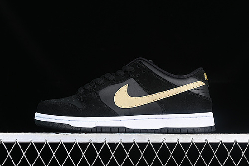 Nike SB DUNK LOW BLACK/METALLIC GOLD-WHITE · BQ6817-002, photo 1