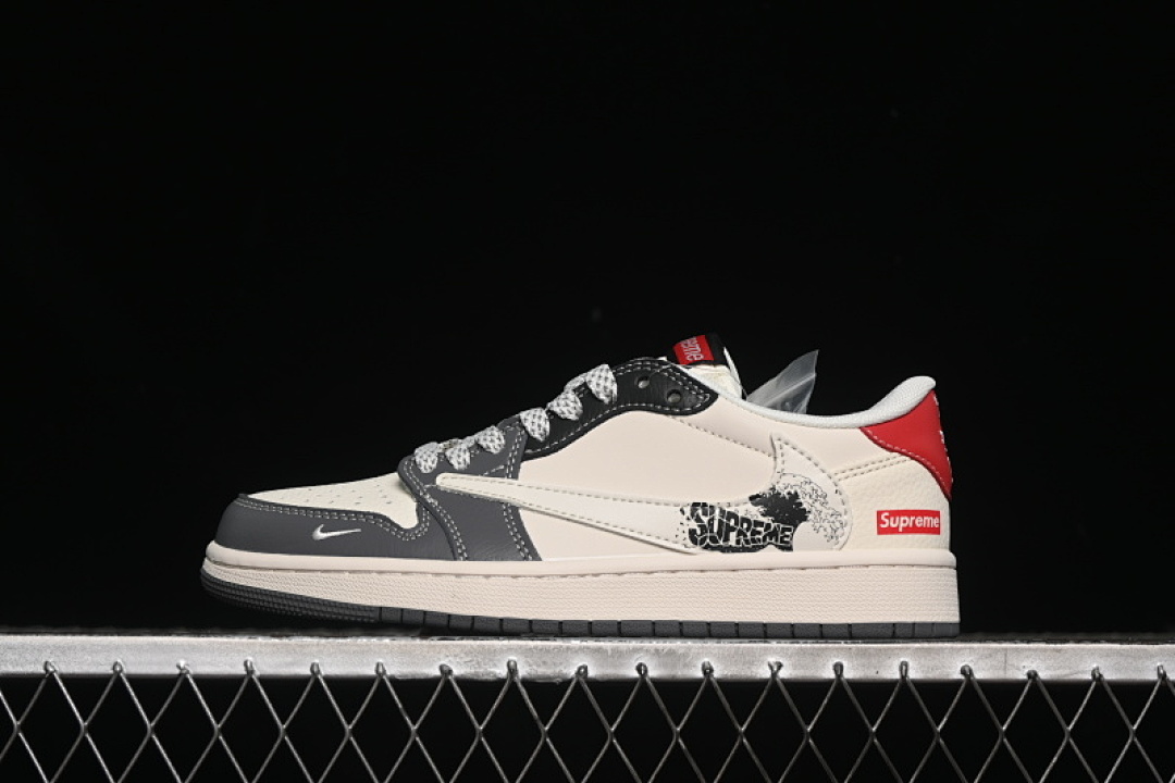 Jordan [QW5088-201]-[TRAVIS SCOTT X FRAGMENT DESIGN AIR JORDAN 1 LOW OG SP WHITE/GREY/RED]-[36-45], photo 1