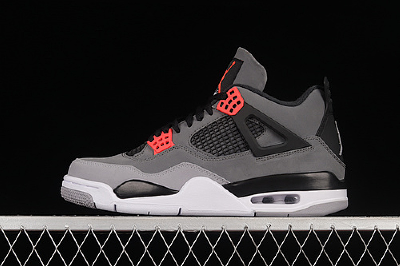 Jordan AIR Jordan 4 RETRO INFRARED DARK GREY/BLACK/CEMENT GREY · DH6927-061, photo 1