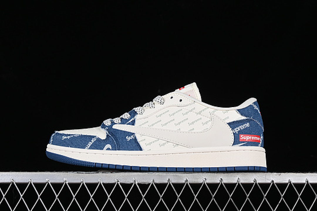 Jordan [LJ5188-001]-[TRAVIS SCOTT X FRAGMENT DESIGN AIR JORDAN 1 LOW OG SP WHITE/GREY/BLUE]-[36-45], photo 1