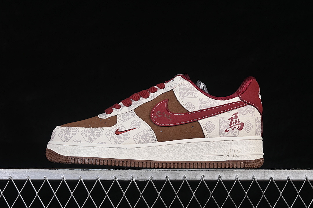 Nike [DW8806-007]-[AIR FORCE 1 07 LOW CASUAL SNEAKERS BEIGE/BROWN/RED]-[WOMAN:36-39]-[MAN:40-45], photo 1