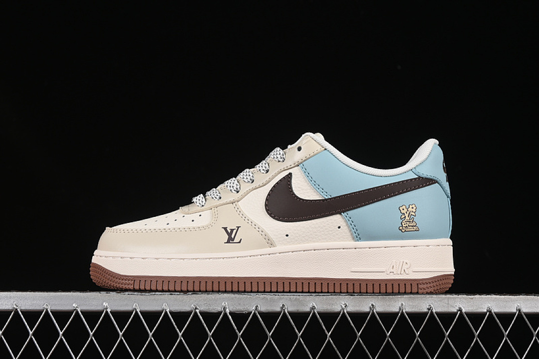 Nike [JJ2508-702]-[AIR FORCE 1 07 LOW LV WHITE/GREY/BLUE/BROWN]-[WOMAN:36-39]-[MAN:40-45] - Image 2
