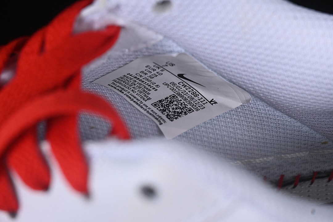 Nike [CW2288-111]-[AIR FORCE 1 07 LOW WHITE/RED]-[WOMAN:36-39]-[MAN:40-45] - Image 6
