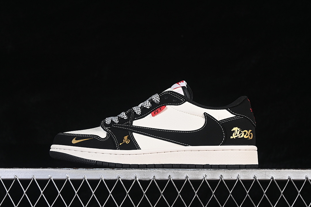 Jordan AIR Jordan 1 LOW RETRO BASKETBALL SHOES WHITE/BLACK · MZ9588-823, photo 1