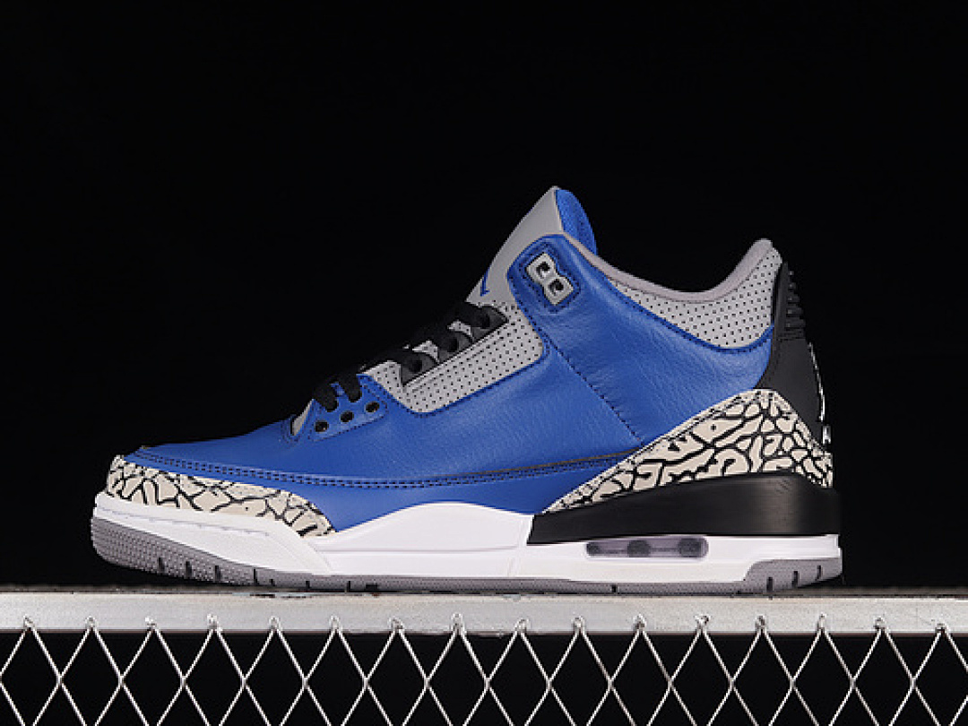 Jordan AIR Jordan 3 RETRO BLACK/SPORT BLUE WOLF GREY · 136064-007, photo 1